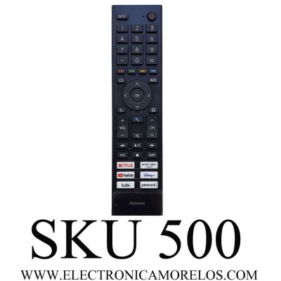 CONTROL REMOTO PARA TV HISENSE NUEVO ORIGINAL / CON COMANDO DE VOZ / SMART TV / NUMERO DE PARTE ERF3Z80H / ZDA222062B / MODELOS 32A4H / 32A4FH / 40A4H / 43A4H